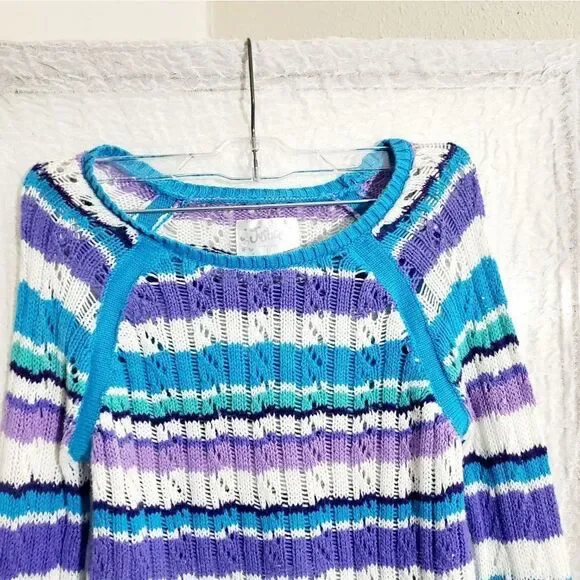 Justice Multi-colored Knit Sweater Top Girls Size 10 - Picture 4 of 8
